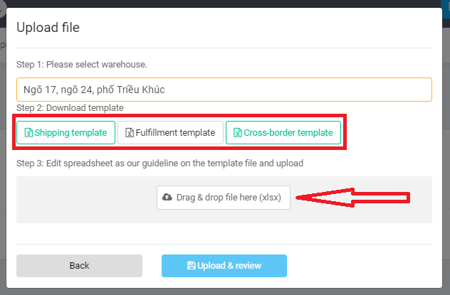 How to create multiple orders onto Boxme's system using Excel 3