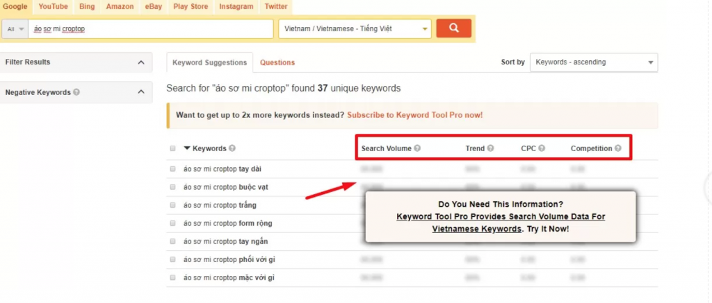 Keyword tool Shopee