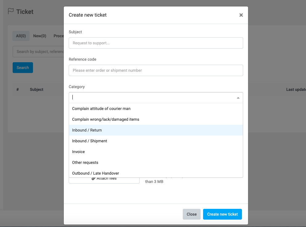 Boxme implement Ticket system to better support customer issues starting 22.10.2021 2